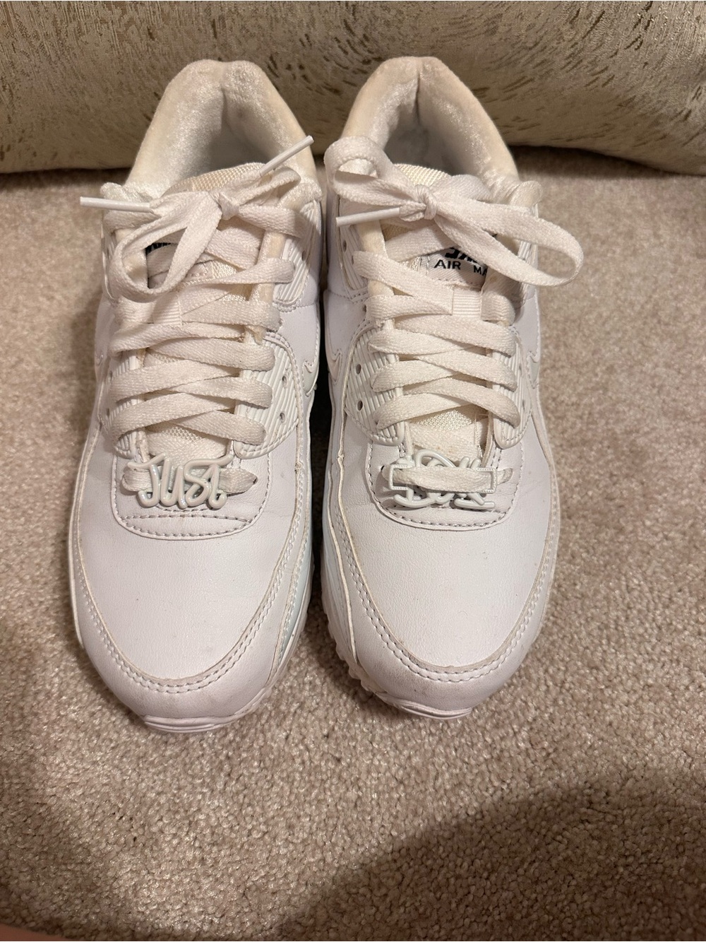 Nike Women's All-White Air Max Athletic Sneakers - Picture 2 of 5